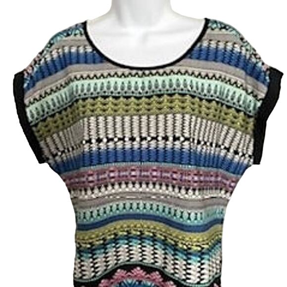Antilia Femme Size M Southwestern Multi Color Print Blouse - Picture 1 of 9